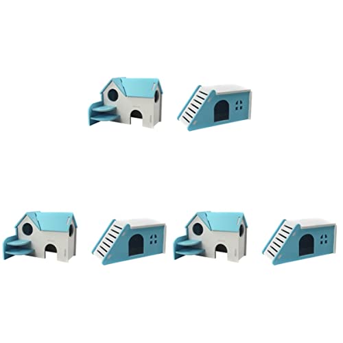 Mipcase 6 Stücke Spielzeug Haustier PVC Hamster für Rattenkäfig Käfig Zwergbett Blau Villa Haus von Mipcase