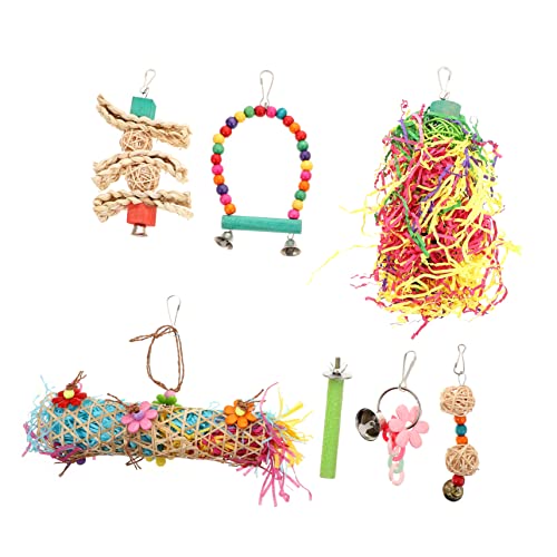 Mipcase Vogel-kauspielzeug-Set 7-teilig Vogelkäfig-hängespielzeug Für Nymphensittiche Zufällige Farbe Mipcase Vogel-kauspielzeug-Set 7-teilig Vogelkäfig-hängespielzeug Für Nymphensittiche Zufällige Farbe von Mipcase