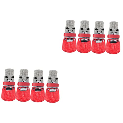 Mipcase 2 Sets Schützende Haustier-Schuhe: Rote Cartoon-socken Für Hunde Und Katzen Nicht Aus Baumwolle Größe 4 Stück X 2 Mipcase 2 Sets Schützende Haustier-Schuhe: Rote Cartoon-socken Für Hunde Und Katzen Nicht Aus Baumwolle Größe 4 Stück X 2 von Mipcase