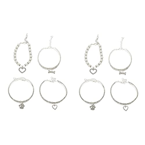 Mipcase 2 Sets Zarte Halskette Halsband Kätzchen Halskette Für Haustier Dekoratives Kätzchen Halsband Strass Tragbares Katzenhalsband Zubehör 4 Stück * 2 Mipcase 2 Sets Zarte Halskette Halsband Kätzchen Halskette Für Haustier Dekoratives Kätzchen Halsband Strass Tragbares Katzenhalsband Zubehör 4 Stück * 2 von Mipcase