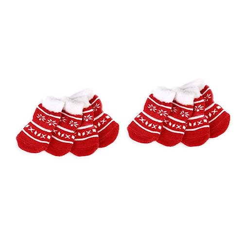 Mipcase 2 Sets Weihnachtssocken für Haustiere für Hunde und Katzen Nicht Aus Baumwolle mit Roten Pfoten Aus Kaltem Schnee 4 Stück Mipcase 2 Sets Weihnachtssocken für Haustiere für Hunde und Katzen Nicht Aus Baumwolle mit Roten Pfoten Aus Kaltem Schnee 4 Stück von Mipcase