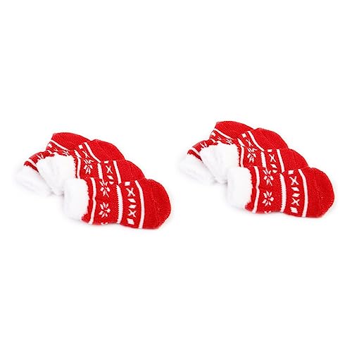 Mipcase 2 Sets Katzensocken Weihnachts-haustierzubehör Nicht-hundesocken Baumwollpfoten Aus Kaltem Schnee Größe M 4 Stück * 2 von Mipcase