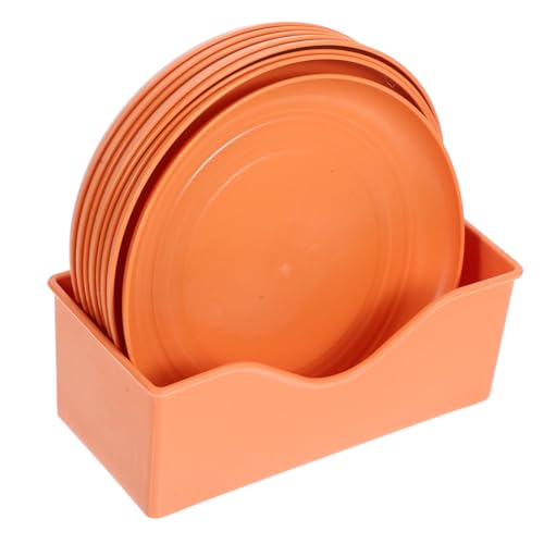 Mipcase 8-Teiliges Set Futternapf für Katzen Haustier -Fütterungsschalen füttern klein drinnen seicht katzenschüssel katzenfutter Flacher Futternapf für Hunde Flacher Katzennapf pp Orange von Mipcase