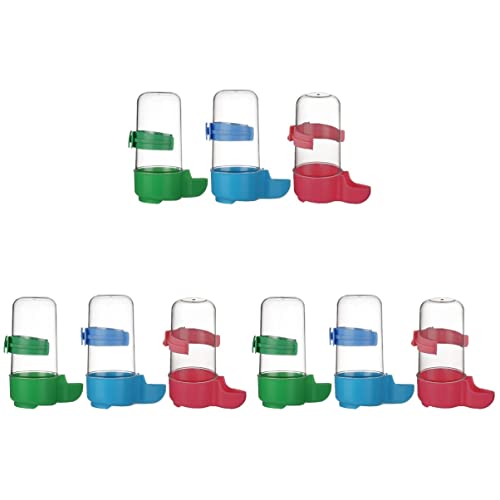 Mipcase 9 Stück Spender Clipautomatischer Nymphensittich für Trinkflaschen Grüne Futterspender Futterkäfig Verwendung Roter Futterspender Vogelschüssel in Hängendem Vogelfutterspender von Mipcase