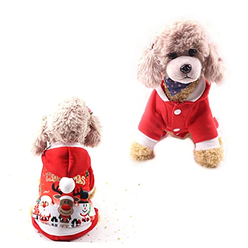 Mipcase Weihnachten Haustier Hund Katze Vier Füße Hoodie Outfit Größe Weiche Bequeme Weihnachten Jacke von Mipcase