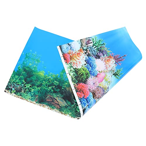 Mipcase Aquarium Hintergrundpapier Aquarium-Plakat Wandtattoo Meereswelt Aquarium Wandkunst Wandbild Aquarium-bildhintergrund Dekor Hintergründe Korallendekor 3D Aufkleber Wandgemälde von Mipcase