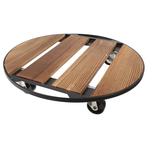 Mipcase Basis für Blumentöpfe Rollständer Rollanlagenständer Pflanzenwagen mit Rädern Pflanzen Topfpflanzenbeweger Blumentopfer Pflanzenständer mit Rädern Holz Coffee von Mipcase