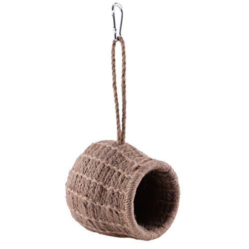 Mipcase Hängendes Haustier-vogelnest Gemütlicher Schlafkäfig Für Hamster Eichhörnchen Handgefertigtes Nest Gartendekor Für Vögel von Mipcase