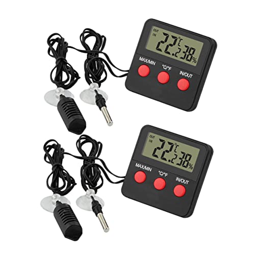 Mipcase 2er-Pack Hygrometer Für Reptilienbecken Feuchtigkeits- Und Temperaturmonitor Für Den Innenbereich von Mipcase