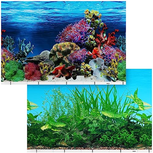 Mipcase doppelseitiges Klebeband Aquarium 10 gallonen Unterwasserwelt Dekoration D Aufkleber für Aquarium Hintergrund Terrarium wandaufkleber Papier Aufkleber für Aquarien Ozean Container von Mipcase