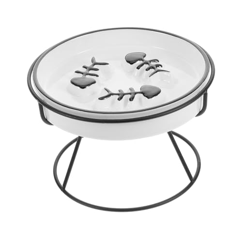 Mipcase Erhöhter Keramik Katzennapf für Langsames Essen Futterstation mit Eisenständer Ergonomisches Design zur Gesunder Essgewohnheiten für Katzen und Kleine Mipcase Erhöhter Keramik Katzennapf für Langsames Essen Futterstation mit Eisenständer Ergonomisches Design zur Gesunder Essgewohnheiten für Katzen und Kleine von Mipcase