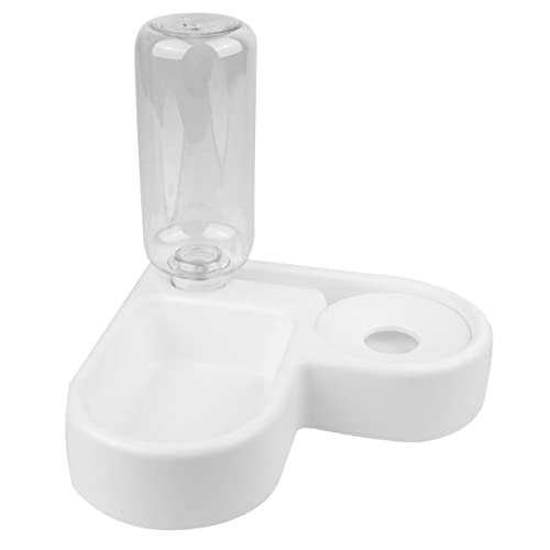Mipcase Futterautomat Für Haustiere Mit 500 Ml Automatischem Wasserspender Doppelnäpfen Abnehmbarer Düse Sicherer Kunststoff Weiß von Mipcase