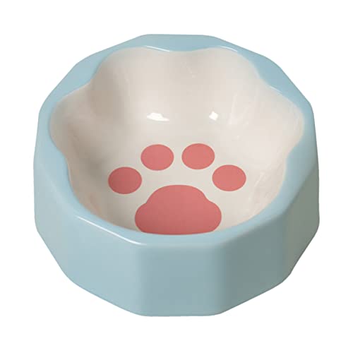 Mipcase Futternapf für Haustiere geneigter Katzennapf abgewinkelt Katzenfutter und Wasserschale Hallo pet Feeder pet Water Bowl schräge Futternäpfe geneigter Futternapf Keramik Blue von Mipcase