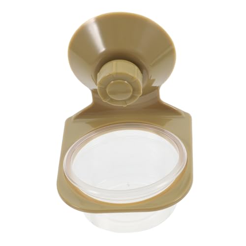 Mipcase Futternapf für Schildkröten Crested Gecko Essen Eckfutterstation für Reptilien Trinkwasser Einer Schildkrötenwasserschale Wurmschale Abs Light Brown von Mipcase