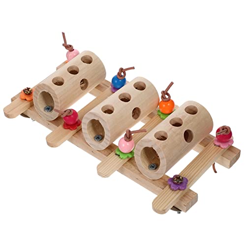Mipcase Holz Papagei Vogel Nahrungssuche Lebensmittel Eimer Vogel Spielzeug Für Sittiche Haustier Spielzeug von Mipcase