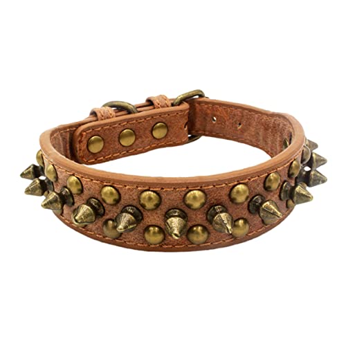 Mipcase Hundehalsband Mit Nieten - Rundes Nagel-Haustier Individualisierbares Halsband Für Größe XL Modisches Haustierzubehör von Mipcase
