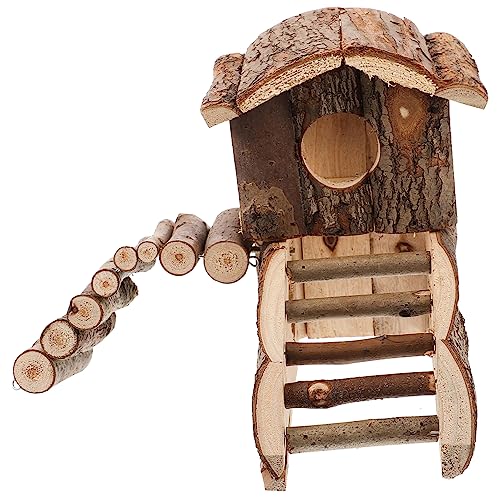 Mipcase Holz Haustier Burg Chinchilla Käfig Spielzeug Zubehör Hamster Ratte Villa Für Spielen von Mipcase