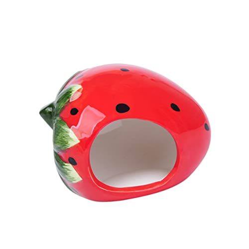 Mipcase Mini-hamsterhaus Bett Fruchtform Nest Stilvolles Keramik-haustierzubehör Sicher Für Hamster Erdbeere Mipcase Mini-hamsterhaus Bett Fruchtform Nest Stilvolles Keramik-haustierzubehör Sicher Für Hamster Erdbeere von Mipcase