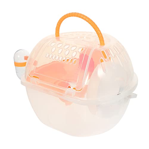 Mipcase Kleintier-transportbox Hamster-reisekäfig Kunststoff Hamsterbox Tragbar Atmungsaktiv Orange von Mipcase