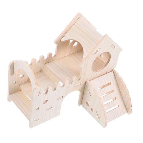 Mipcase Hamsterhütte Mäuse Ratten Tiere Holz Hamsterrutsche Versteck Zwergrennmäuse Kletterleiter Und Rutsche Hamsterhaus Lebensraum Holz Hamsterhaus Labyrinth von Mipcase