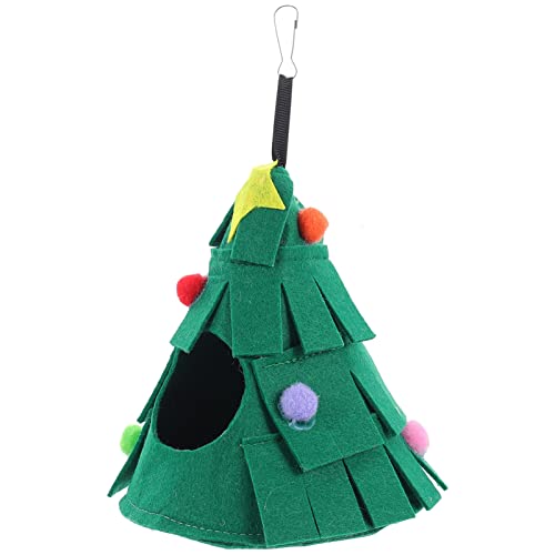 Mipcase Haustier Weihnachten Atmungskäfig Haus Bequem für Meerschweinchen Bett Weihnachten Haustiere Nest Hamster Tiere Hängematte Hängend Kleines Entzückendes Baum Tragbare Form von Mipcase