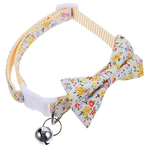 Mipcase Niedliches Katzenhalsband Mit Glöckchenfliege Verstellbar Weiches Polyester-Baumwoll-Nylon Zur Freude des Haustiers Mipcase Niedliches Katzenhalsband Mit Glöckchenfliege Verstellbar Weiches Polyester-Baumwoll-Nylon Zur Freude des Haustiers von Mipcase
