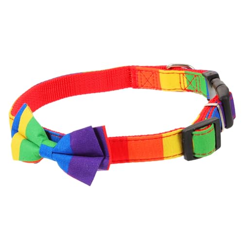 Mipcase Haustierhalsbänder Für Hunde Regenbogen- Mit Schleife Verstellbar Dekorativ Leicht Für Hunde Und von Mipcase