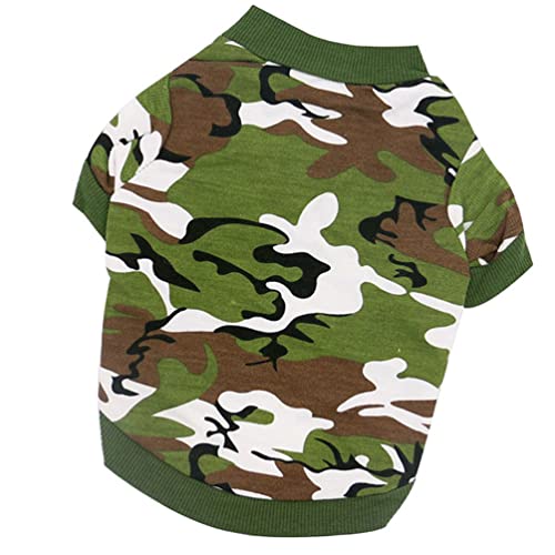 Mipcase Camo-Shirt Outdoorbekleidung Hund-Weste-Shirt Hundeweste Aus Baumwolle Hundekleidung Aus Baumwolle Katze-Camouflage-Shirt Haustier-Camouflage-Shirt Laufweste Haustier-Outfit von Mipcase
