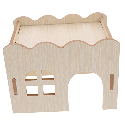 Mipcase Hölzernes Meerschweinchenhaus Versteck Versteck Für Hamster Spielzeug Zubehör Käfigbett Für Tiere von Mipcase