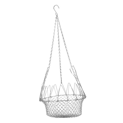 Mipcase Hühnerfutter Geflügelfutterautomaten für Hühner Hanging Treat Basket Feeder Feeder Kükenbehandlungsinhaber praktischer Metallkorb Hühnergemüse Korb Kettenmaterial: Eisen Silver von Mipcase