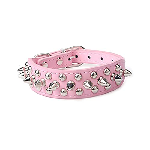 Mipcase Pu-hundehalsband Pu-haustierhalsband Verstellbares Hundehalsband Niet Hundeleine von Mipcase