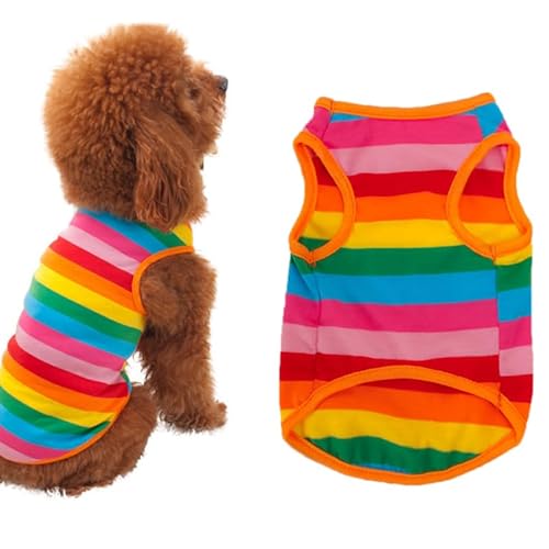 Mipcase Hundeweste mit Regenbogenstreifen, bequeme Haustierkleidung für Hunde, einfach zu tragen, Design für Outdoor-Aktivitäten, stilvolle Welpenweste Mipcase Hundeweste mit Regenbogenstreifen, bequeme Haustierkleidung für Hunde, einfach zu tragen, Design für Outdoor-Aktivitäten, stilvolle Welpenweste von Mipcase