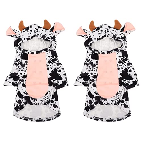 Mipcase Katze Pyjama Größe Milch Kuh Warm Kleine Pullover Kostüme Dekorative Mantel Kleidungsstück Welpen Lustiges Kleid Haustier Pullover Entzückende Party Kleidung Overall Cosplay Cape von Mipcase