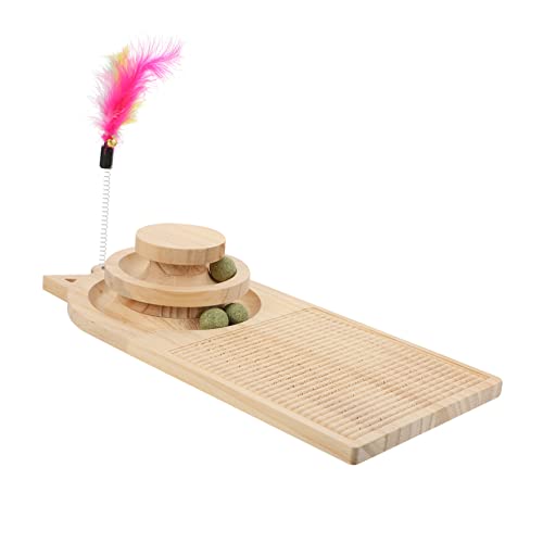 Mipcase Robustes Kratzbrett Aus Holz Für Katzen Und Kätzchen Drehteller-Spielzeug Mit Schiene Sicheres Und Robustes Haustierspielzeug Zufällige Farbe Mipcase Robustes Kratzbrett Aus Holz Für Katzen Und Kätzchen Drehteller-Spielzeug Mit Schiene Sicheres Und Robustes Haustierspielzeug Zufällige Farbe von Mipcase