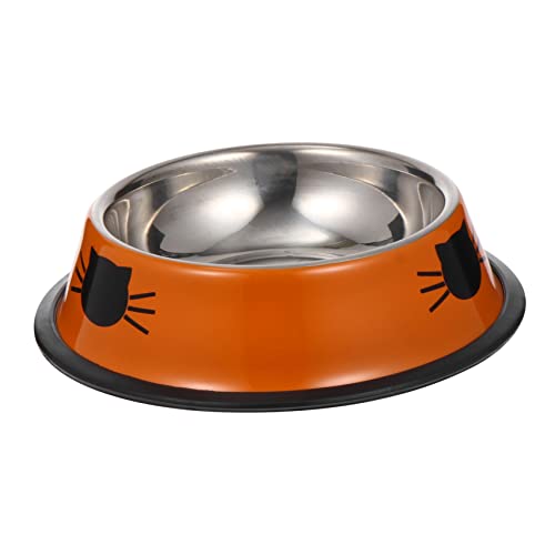 Mipcase Katzennapf Aus Edelstahl Katzenfutter Und Wasserspender Futternapf Für Haustiere Gericht Schüsseln Wassernäpfe Für Katzenfutter Fütterung Katzennäpfe Mit Orange Rostfreier Stahl von Mipcase