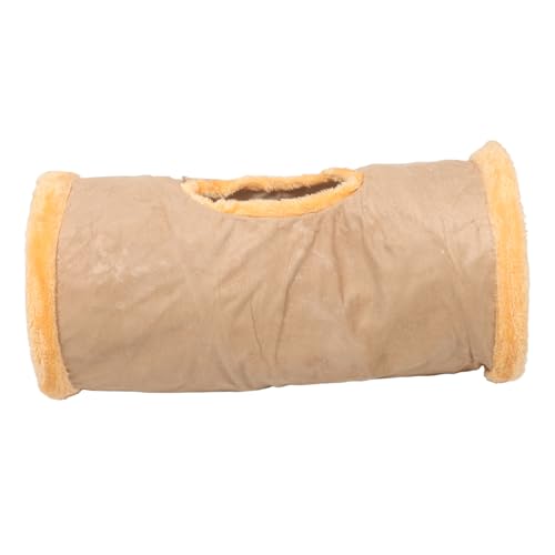 Mipcase Katzentunnel Zusammenklappbar Gefaltet Groß Faltbar Katzenspieltunnel Falten Tunnel Für Katzen Tunnel Tragbar Katzenrohr Kätzchen -Tunnel Drinnen Samt Khaki von Mipcase