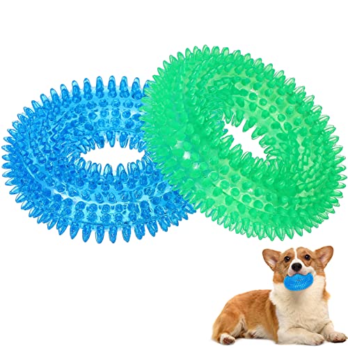 Mipcase Kau-quietschspielzeug Für Hunde Interaktives Quietschspielzeug Für Hundewelpen 2er-Pack Runde Backenzahn-spielzeuge Haustier-beißspielzeug Material Welpen-kauspielzeug-Set von Mipcase