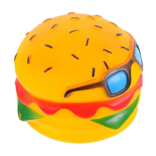 Mipcase Kauspielzeug für Hunde Quietschendes Burger-Hundespielzeug Hundespielzeug-Neuheit Futterspielzeug für Haustiere zur Bereicherung von Hunden Vinyl Yellow von Mipcase