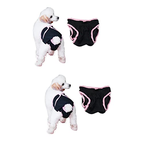 Mipcase 2 Stück Hunde-hosenträgerhöschen Für Hündinnen Hundewindelhosen Waschbare Unterwäsche Menstruationsperiode Hundehose Schwarz Größe Mipcase 2 Stück Hunde-hosenträgerhöschen Für Hündinnen Hundewindelhosen Waschbare Unterwäsche Menstruationsperiode Hundehose Schwarz Größe von Mipcase