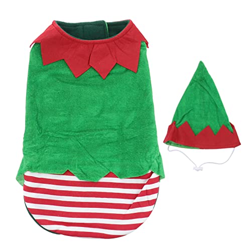 Mipcase Hundeelfe Kostüm Weihnachts-welpen-Strampler Welpenwesten-t-Shirts Hunde-Weihnachts-Outfit Weihnachtsmann-kostüm Weihnachtshundeoverall Beutel-Hoodie Haustier Ältere Weihnachtsbaum von Mipcase