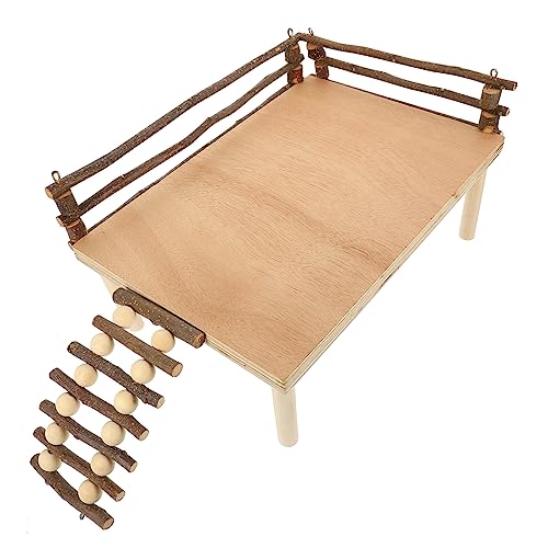 Mipcase Holz-spielplattform-Leiter Sicherer Spaß Für Hamster Meerschweinchen Käfig-zubehör von Mipcase