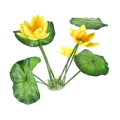 Mipcase Künstliche Aquariumpflanzen Realistische Fischtank Landschaftsbau Dekoration Lifelike Lotusblumen Fisch Aquariumzubehör Fischtankpflanzen von Mipcase