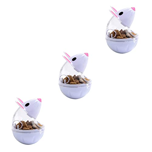 Mipcase 3 Stück Katzenleckerli-Spender Spielzeug Tierbedarf Tierfutterspender Spielzeug Interaktives Haustier-lernspielzeug Sicher Für Katzen Und Hunde Weiß von Mipcase