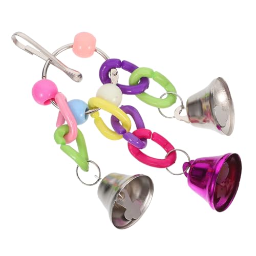 Mipcase Papagei Käfig Zubehör Papageien Liebevögel Hängendes Vogel bunt Kauspielzeug für Vögel SALAKEET Toys Bell Ringe für Vögel Metall von Mipcase