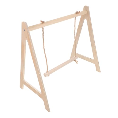 Mipcase Papageien Spielzeug Mit Vogelsitzstange Holzstange Für Krallenpflege Vogelkäfig Zubehör Kauspielzeug Für Papageien Hängeschaukel Für Vögel Multifunktionales Vogelspielzeug von Mipcase