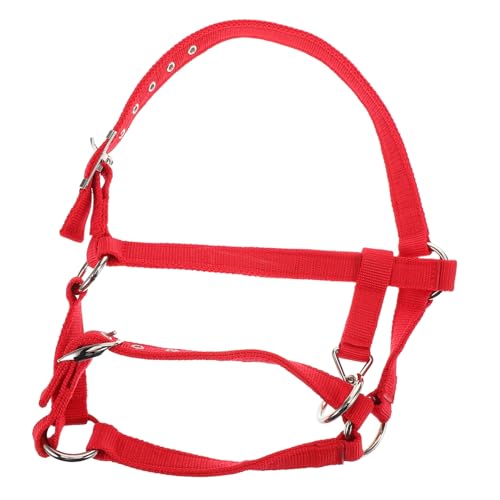 Mipcase Reittraining für Entwurfspferdhalter Strickhalfter für Pferde Kinnriemenabdeckung Miniaturpferdhalter Pferdehalfter aus Seil Wadenhalfter Nylon rot von Mipcase