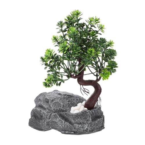 Mipcase Schildkrötenloch verstecken Reptilienversteck Höhle Tierhautfelsen Reptile Box Decoration Pet Hideout schleichtiere Reptilienhöhle aus Harz Versteckhöhle für Reptilientiere Grey von Mipcase