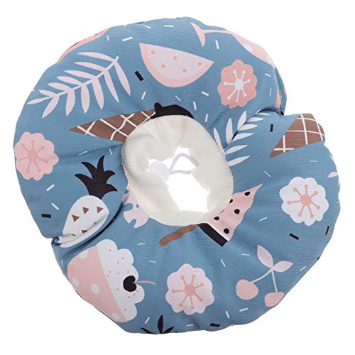 Mipcase Katze Erholungs-Halskrause Aus Atmungsaktivem Baumwollmaterial Verstellbar Anti-leck-Design Wasserfest Süßes Eiscreme-Muster Für Postoperative Pflege Von Haustieren von Mipcase