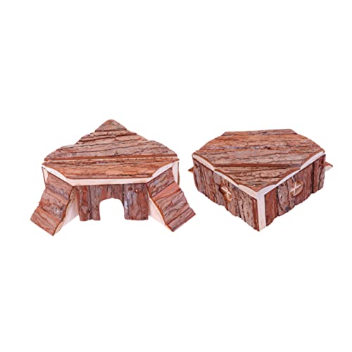 Mipcase Hamsterhaus Aus Holz Nestloch Für Haustiermäuse Und Kleintiere Häuschen Versteck Spielzeug Für Hamster von Mipcase