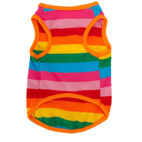 Mipcase Stilvolle Hundeweste für kleine Hunde, Jersey, Sommerweste, Outdoor-Aktivitäten, Größe XS, bezauberndes Regenbogenstreifen-Design Mipcase Stilvolle Hundeweste für kleine Hunde, Jersey, Sommerweste, Outdoor-Aktivitäten, Größe XS, bezauberndes Regenbogenstreifen-Design von Mipcase
